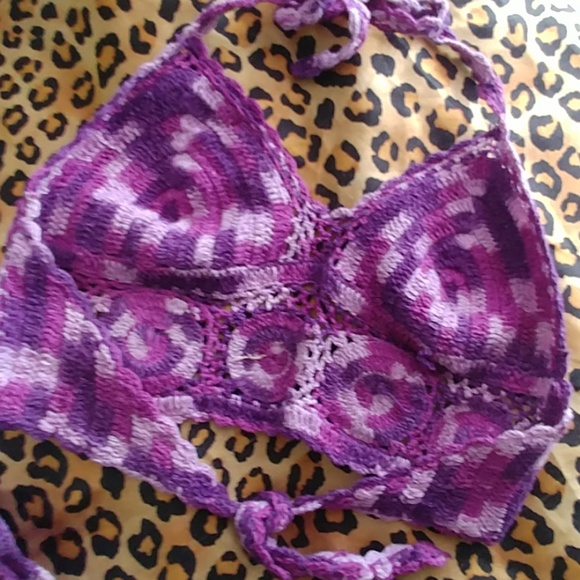 2 Pc Purple Knit Skirt and Halter - Picture 4 of 7